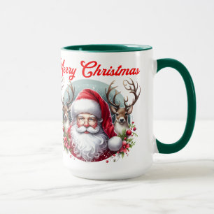Mug Joyeux Noël Père Noël avec rennes