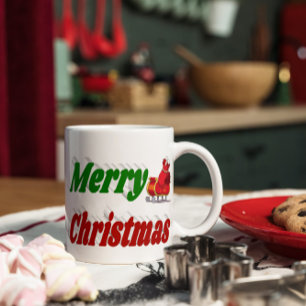 Mug Joyeux Noël Père Noël Sleigh mi-typographie