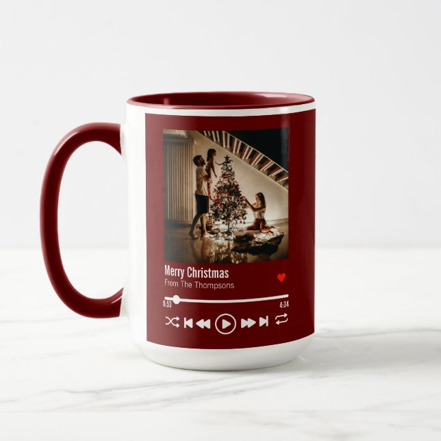 Mug Joyeux Noël Photo personnalisée (Gauche)