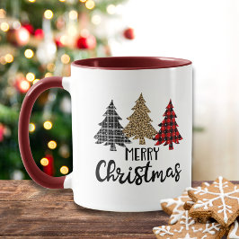 Mug Joyeux Noël Plaid Arbres de Noël