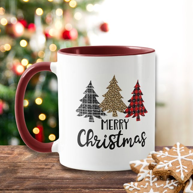 Mug Joyeux Noël Plaid Arbres de Noël (Créateur téléchargé)