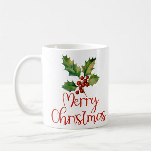 Mug Joyeux Noël, Poinsettia Berries Design Femmes