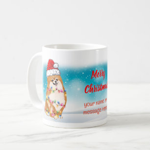 Mug Joyeux Noël Poméranien Amoureux des chiens animal 
