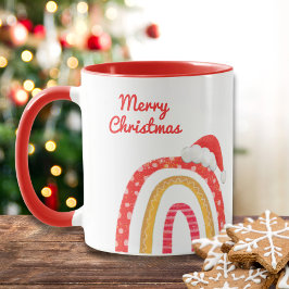 Mug Joyeux Noël Santa Hat Arc-en-ciel Vacances moderne