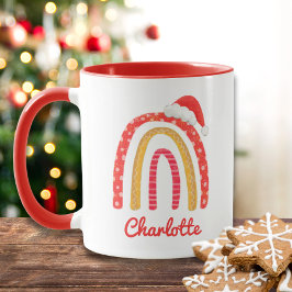 Mug Joyeux Noël Santa Hat Rainbow Personnalisé