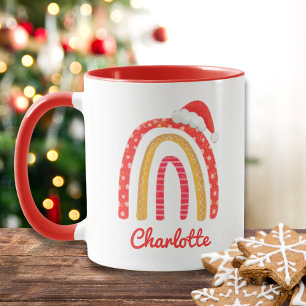 Mug Joyeux Noël Santa Hat Rainbow Personnalisé
