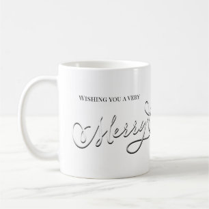 Mug Joyeux Noël Silver Calligraphie Script Simple