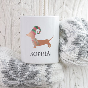 Mug Joyeux Noël Simple moderne Dachshund Chien