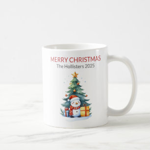 Mug Joyeux Noël Snowman Tree vacances personnalisées