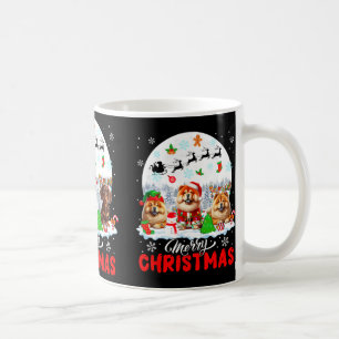 Mug Joyeux Noël trois Père Noël Elf Reindeer Dachshund