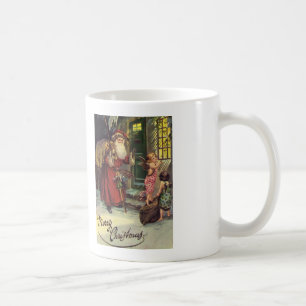 Mug Joyeux Noël, Vintage, Père Noël aux anges