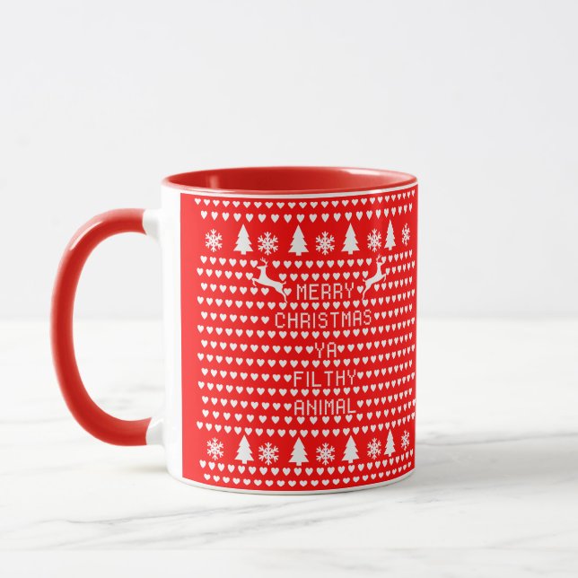 Mug Joyeux Noël Ya Filthy Animal Geek Noël (Gauche)