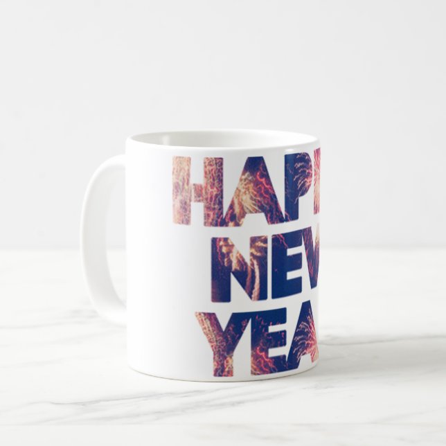Mug Joyeux Nouvel An banquette de café de fête (Devant gauche)