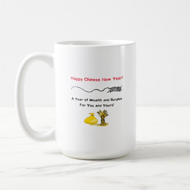 Mug Joyeux Nouvel An chinois du rat ! sur un (Gauche)