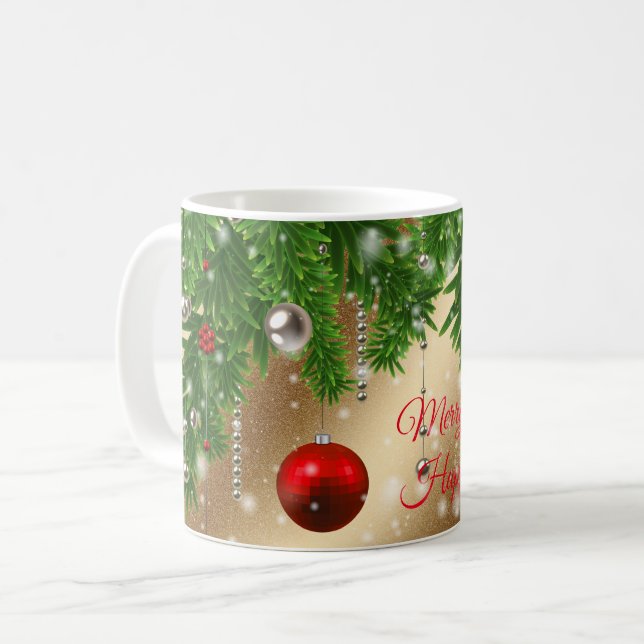 Mug Joyeux or de Noël (Devant gauche)