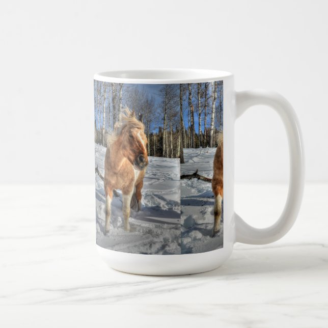 Mug Joyeux Palomino Pinto Horse et neige (Droite)