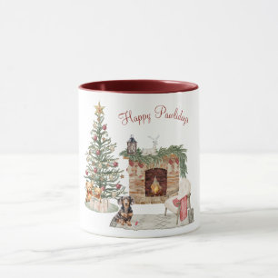 Mug Joyeux Pawlidays Chien Design - Dachshund