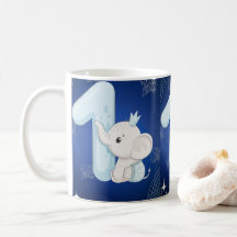 Joyeux Premier Anniversaire de l'Éléphant Bébé Mig