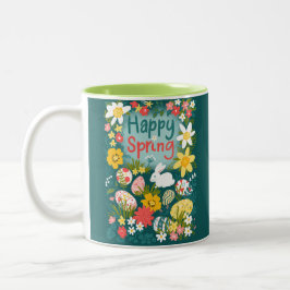 Mug Joyeux printemps Pâques chasse aux oeufs champ de 