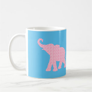 Mug Joyeux rose Elephant-Art Motif moderne