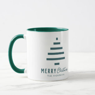 Mug Joyeux sapin vert de Noël minimaliste