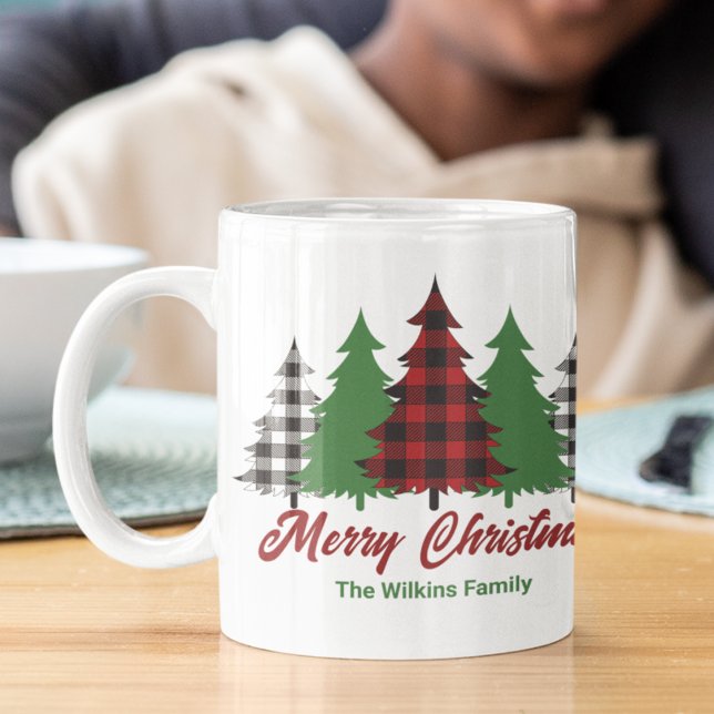 Mug Joyeux sapins rouges personnalisés (Créateur téléchargé)