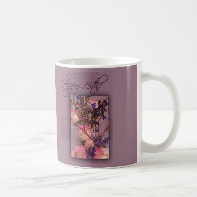 Mug Joyeux soixante-quinzième anniversaire - customisé (Droite)