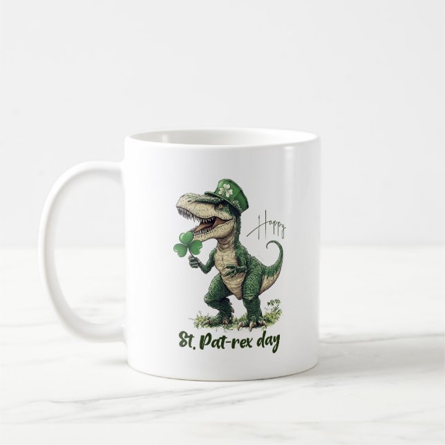 Mug Joyeux St. PatREX Day dinosaure st. Patrick (Gauche)