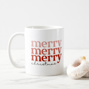 Mug Joyeux texte de Noël Salutation rouge et blanc