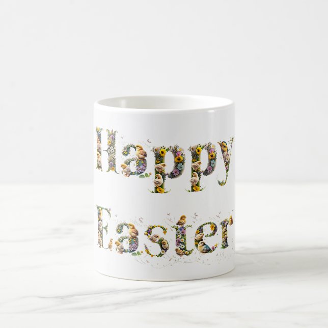 Mug Joyeux texte décoratif de Pâques Bébé Chicks (Centre)