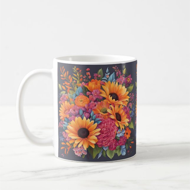 Mug Joyeux tournesol floral (Gauche)