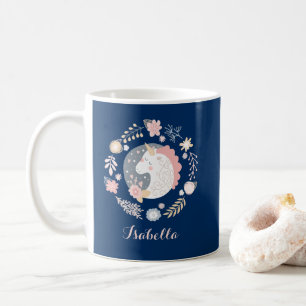 Mug Joyeux Unicorn Cute marine personnalisée