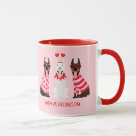 Mug Joyeux Valentines Day Chiens Dobermann