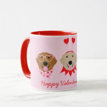 Joyeux Valentines Day Golden Retriever Dogs