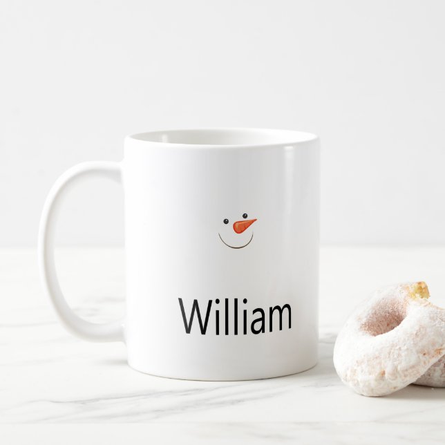 Mug Joyeux visage de Snowman (Avec donut)