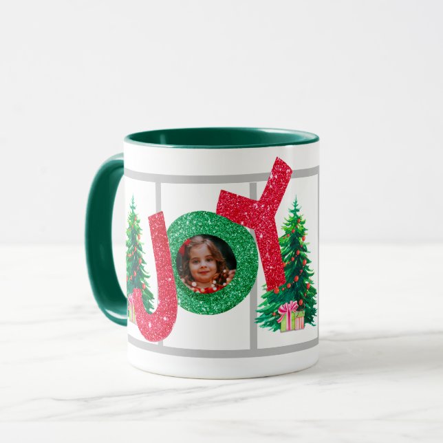 Mug Joyful Family Moments : Custom Baby Photo Noël (Devant gauche)