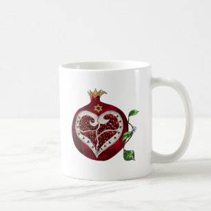 Mug Judaica Pomegranate Heart Hanoukka Rosh Hashanah