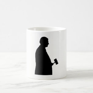 Mug Judge with Gavel Silhouette