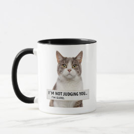 Mug Judging Cat Sarcastic Quote Minimal Art