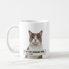 Mug Judging Cat Sarcastic Quote Minimal Art