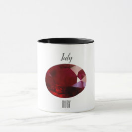 Mug Juillet Birthstone Ruby Gemstone Art