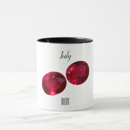 Mug Juillet Birthstone Ruby Gemstone Art
