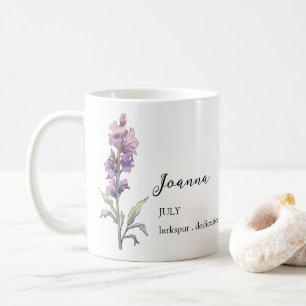 MUG JUILLET LARKSPUR NAISSANCE MOIS NOM CADEAU