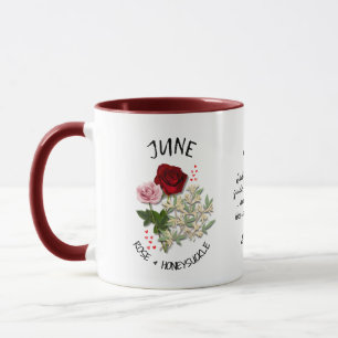 Mug Juin Mois de naissance Fleur Nom personnalisé Chri