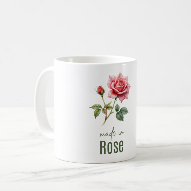 Mug June Rose Birth Flower Flat Thank You Cup (Devant gauche)