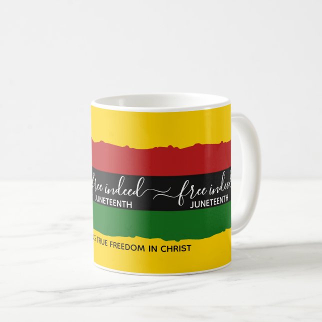 Mug Juneteenth LIBRE EN VÉRITÉ (Devant droit)