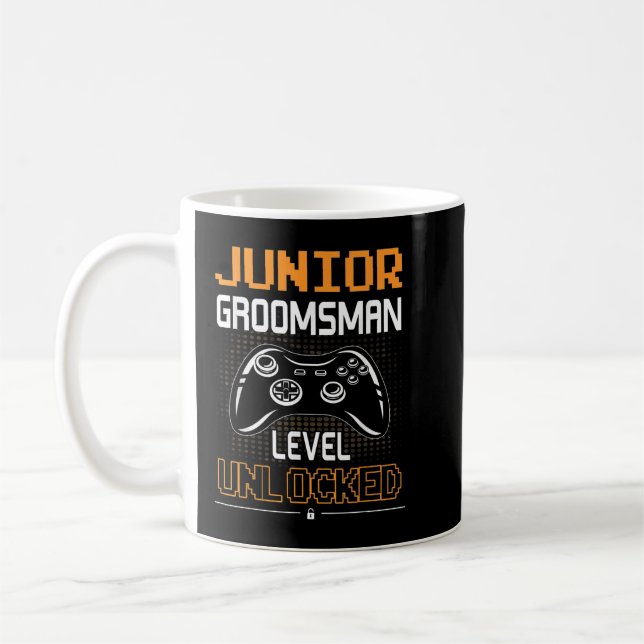 Mug Junior Groomsman Niveau Déverrouillé Jeu Mariage P (Gauche)