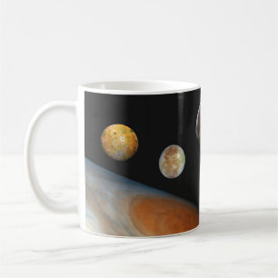 Mug Jupiter et quatre lunes satellites Galiléens