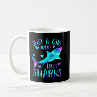 Mug Just a Girl Who Loves Sharks Galaxy Shark Lover Gi