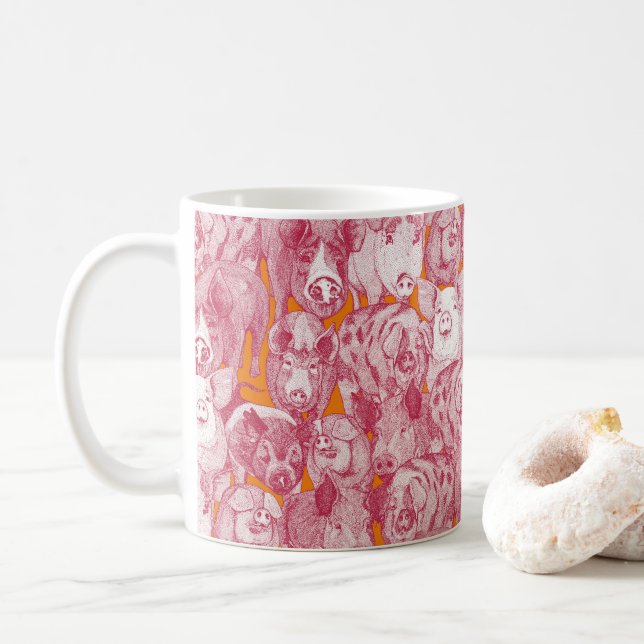Mug just pigs viva magenta satsuma (Avec donut)
